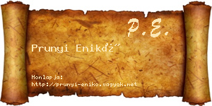 Prunyi Enikő névjegykártya
